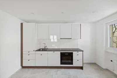 Cuisine; électroménager, carrelage, lumière naturelle, rénové