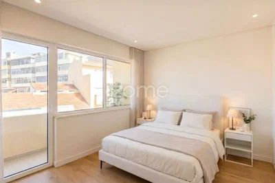 Dormitorio; luz natural, suelo de madera, estilo moderno