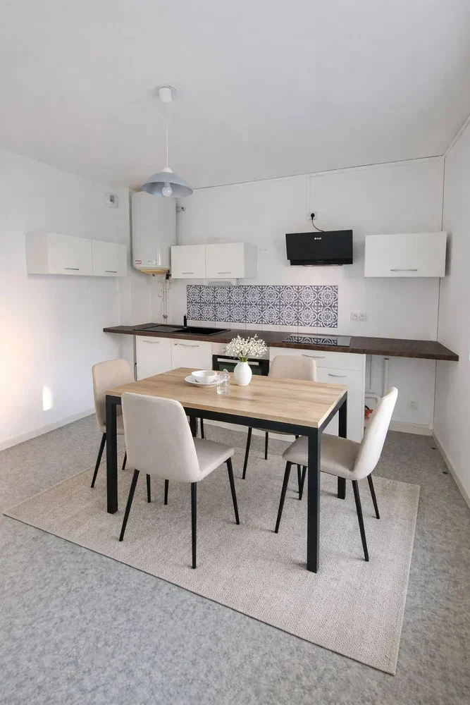 Kuhinja; kuhinjski aparati, prirodno svjetlo, moderni stil