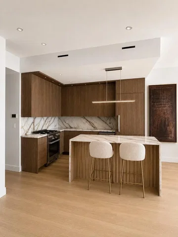 Cozinha; eletrodomésticos, chão de madeira, renovado, luz natural