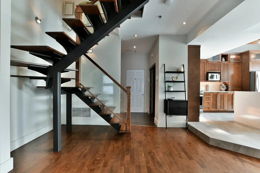 Living room; wood floor, natural light