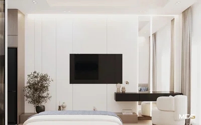 Camera da letto; luce naturale, stile moderno