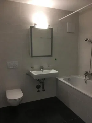 Bagno; pavimento in piastrelle, ristrutturato, luce naturale