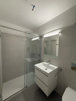 Badezimmer; fliesenboden, renoviert, tageslicht