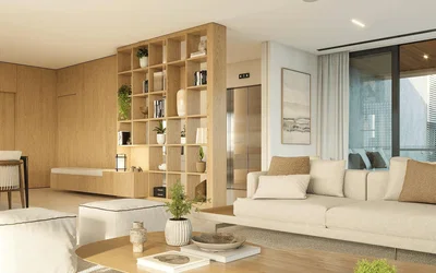 Oturma odası; doğal ışık, modern stil, ahşap zemin