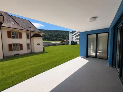 Terrasse; blick, fliesenboden, tageslicht