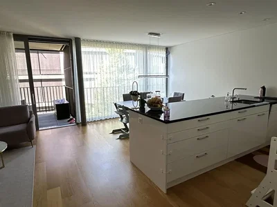 Cucina; elettrodomestici, luce naturale, pavimento in legno