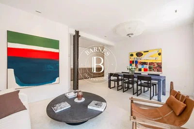 Living room; modern style, natural light, wood beams
