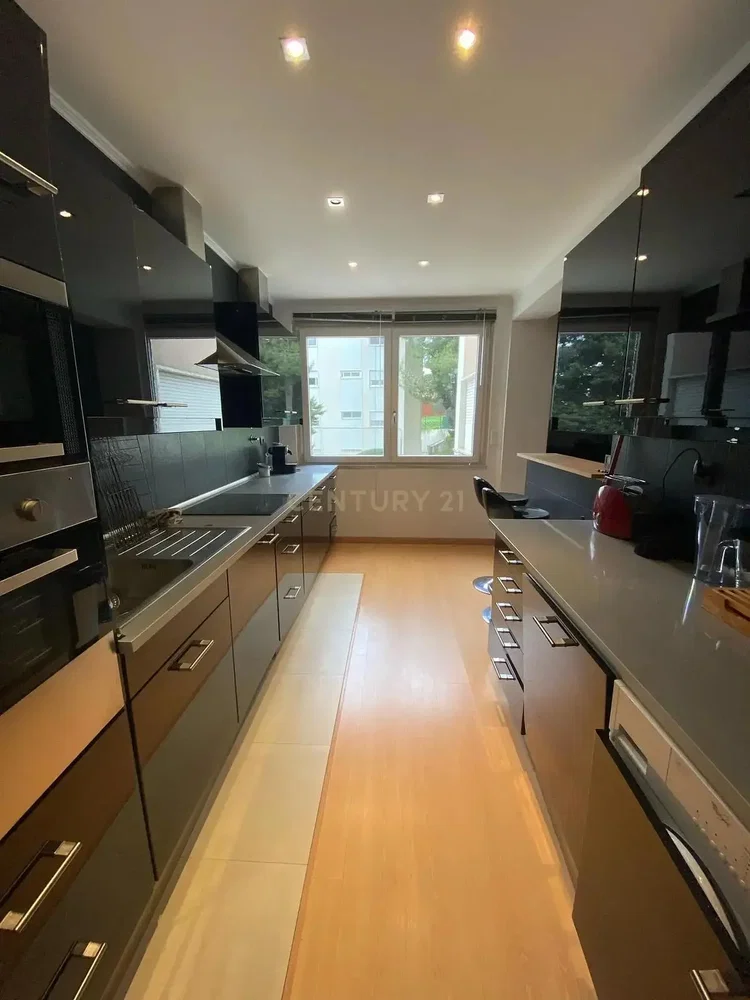 Kitchen; kitchen appliances, view, wood floor, renovated, natural light