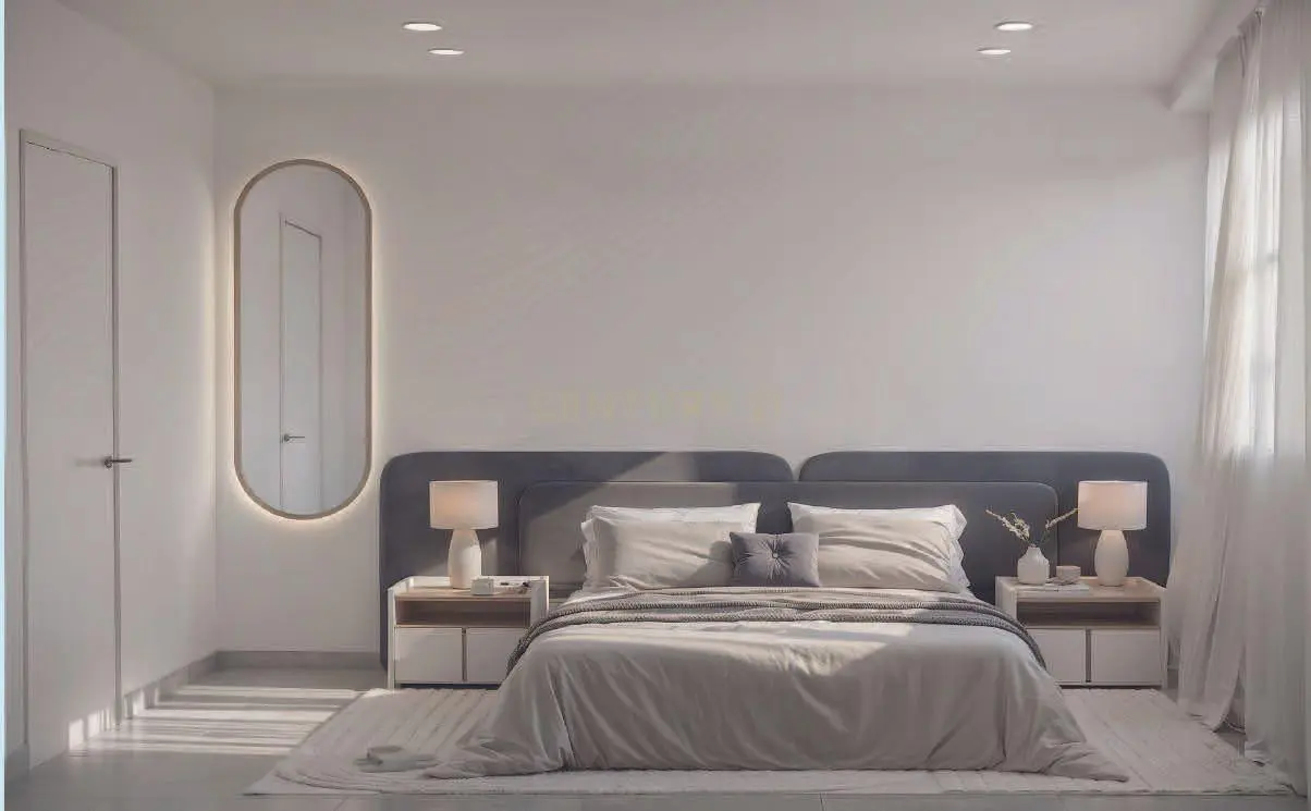 Slaapkamer; natuurlijk licht, moderne stijl