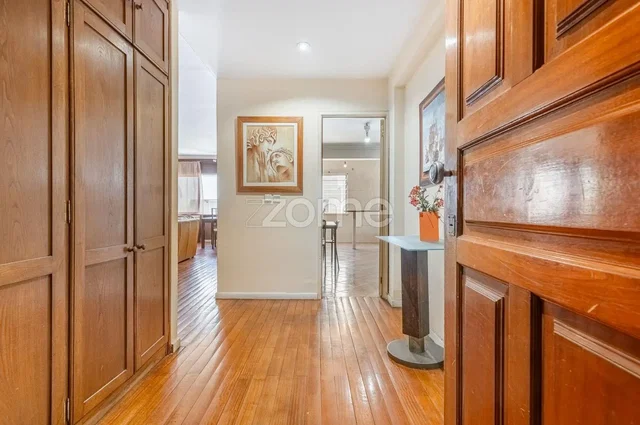 Living room; wood floor, wood beams