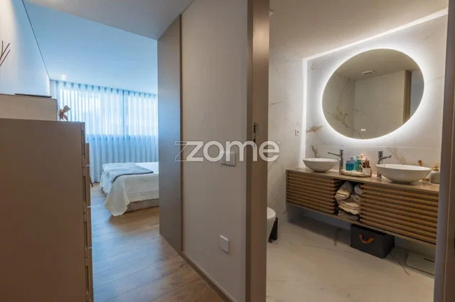 Bathroom; wood floor, tile floor, natural light, renovated