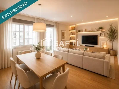 Salon; style moderne, parquet, lumière naturelle, rénové