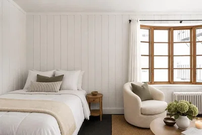 Camera da letto; luce naturale, stile moderno