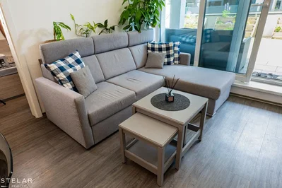 Living room; wood floor, natural light