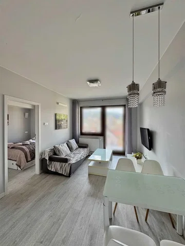 Obývací pokoj; přirozené světlo, dřevěná podlaha, moderní styl
