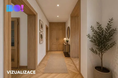 Garderobe; holzboden, tageslicht, moderner stil