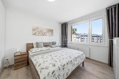 Bedroom; wood floor, natural light