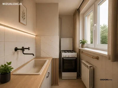 Kitchen; kitchen appliances, natural light, modern style, renovated