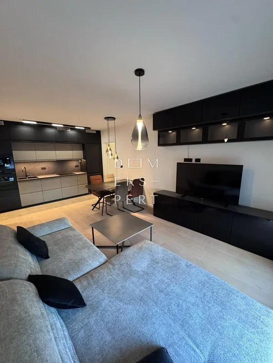 Wohnzimmer; küchengeräte, holzboden, tageslicht, moderner stil