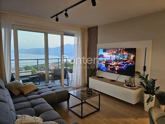 Living room; view, natural light, modern style, wood floor