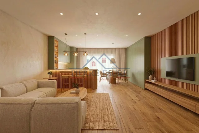 Soggiorno; luce naturale, pavimento in legno, stile moderno, ristrutturato