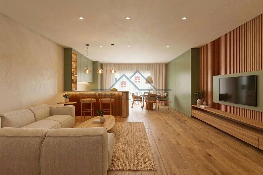 Soggiorno; luce naturale, pavimento in legno, stile moderno, ristrutturato