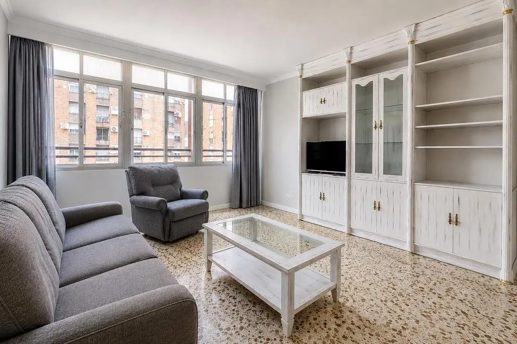 Living room; natural light, tile floor, view