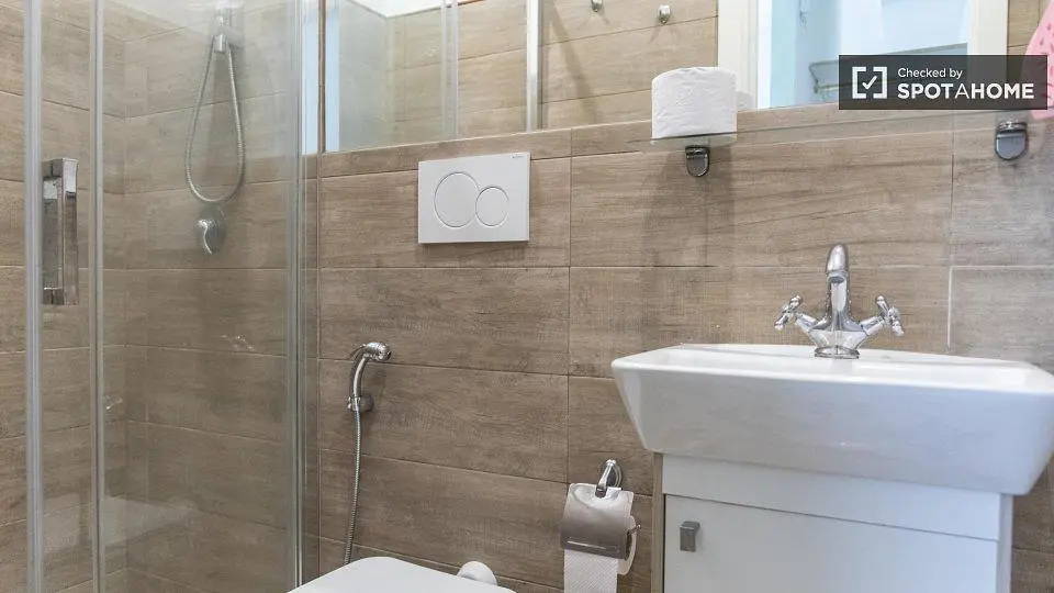 Bathroom; tile floor, renovated, natural light