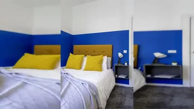 Schlafzimmer; holzbalken, tageslicht