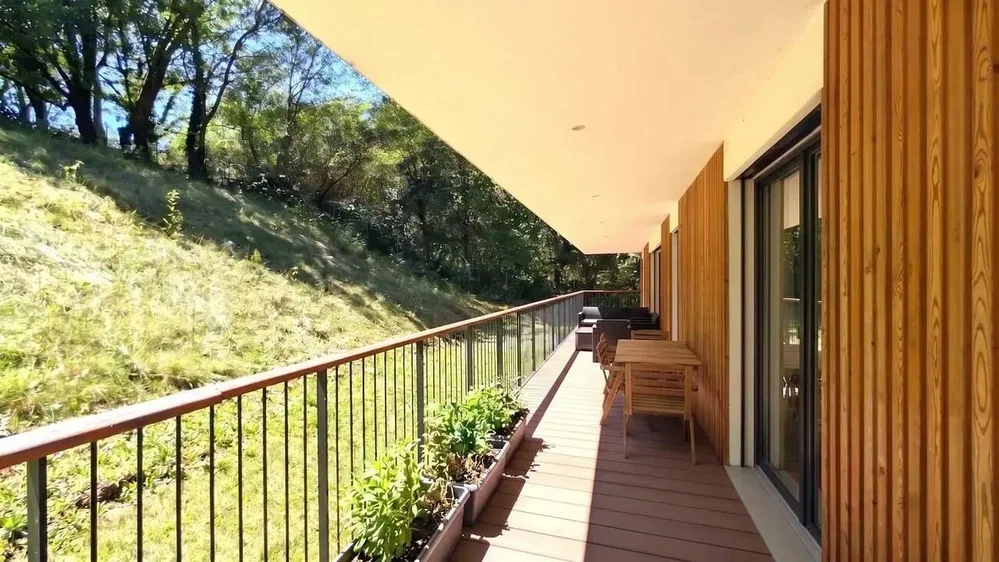 Terrace; wood floor, natural light, view