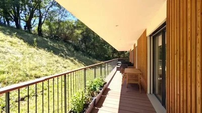 Terrace; wood floor, natural light, view