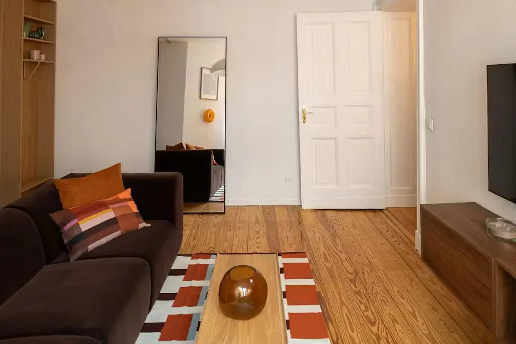 Living room; wood floor, natural light
