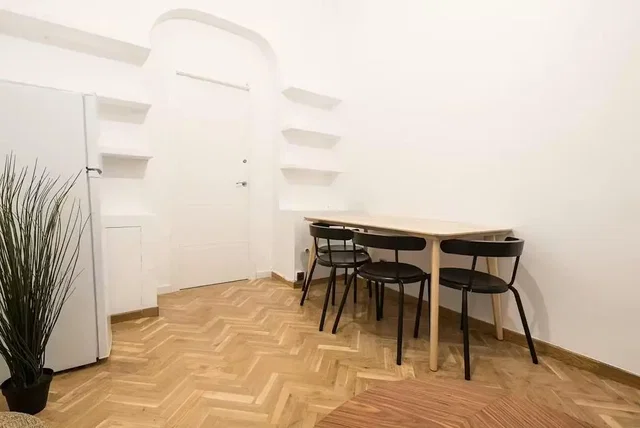 Kitchen; wood floor, tile floor, natural light