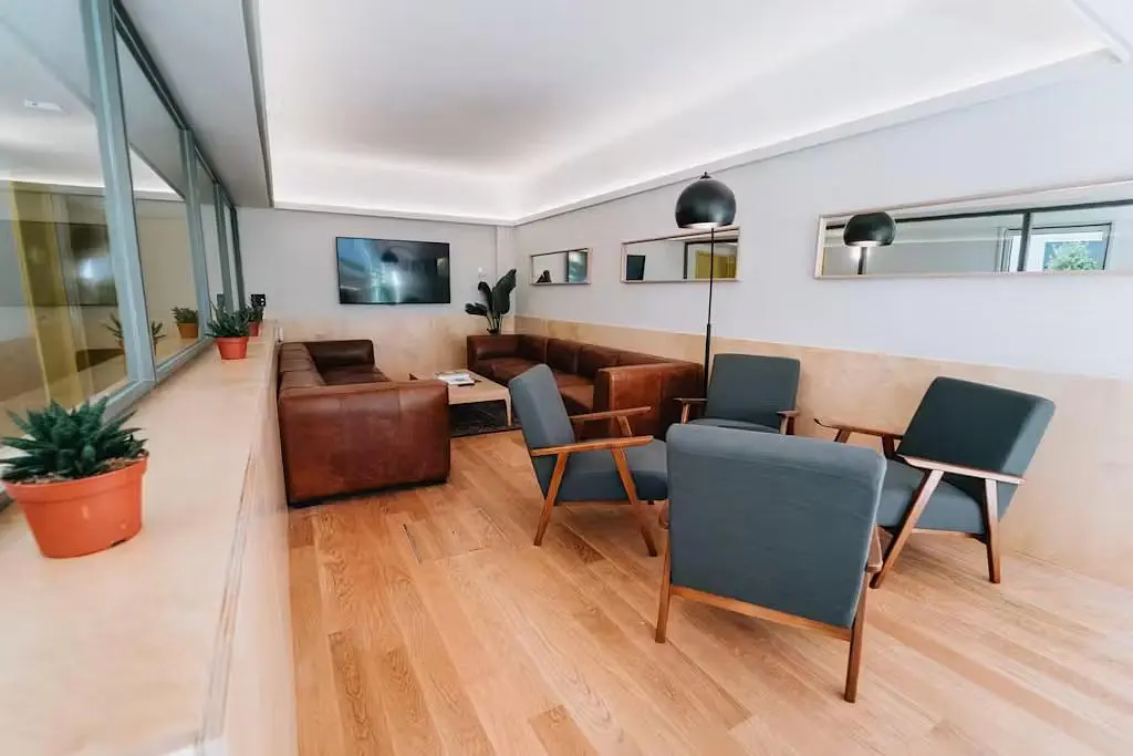 Living room; wood floor, natural light