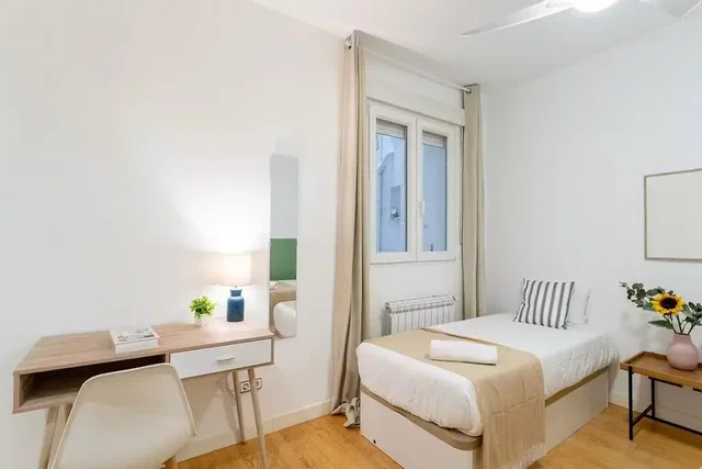 Bedroom; wood floor, natural light