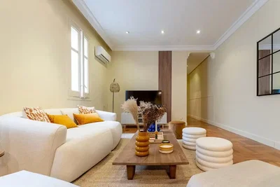 Living room; wood floor, natural light