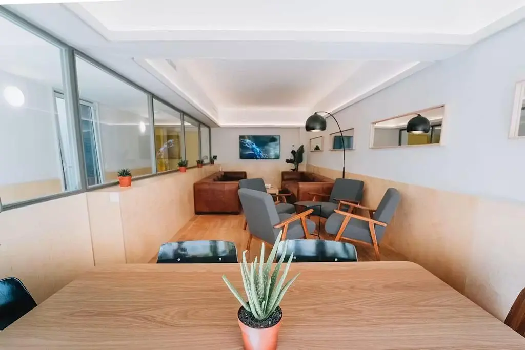 Salón; luz natural, estilo moderno