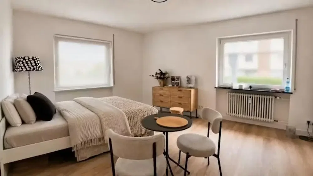 Bedroom; natural light, wood floor