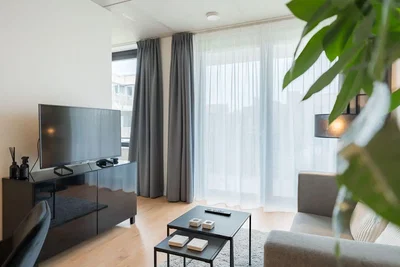 Salon; lumière naturelle, parquet, style moderne