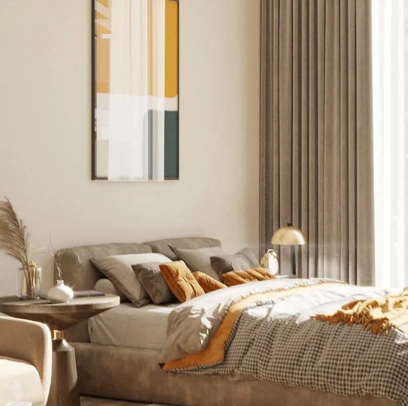 Chambre; lumière naturelle, style moderne