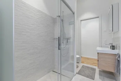 Bathroom; tile floor, renovated, natural light