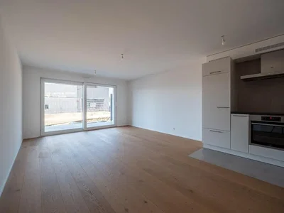 Wohnzimmer; holzboden, tageslicht, küchengeräte