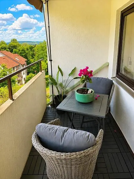 Balcony; view, natural light
