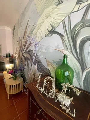 Wohnzimmer; fliesenboden, rustikaler stil