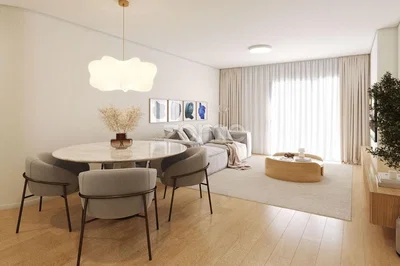 Salón; luz natural, estilo moderno, suelo de madera