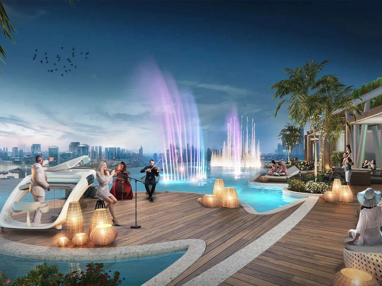 OPERA PAVILLION: Enjoy the crowning glory, the rooftop opera pavillion, where mesmerising operat performances are synchronised with a stunning water fountain.