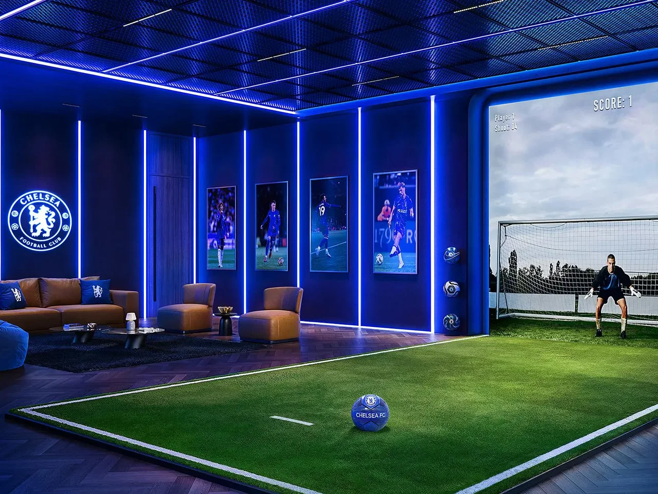 FOOTBALL SIMULATION ROOM: Experience the thrill of the pitch with cutting-edge simulators designed for training, strategy, and immersive play.