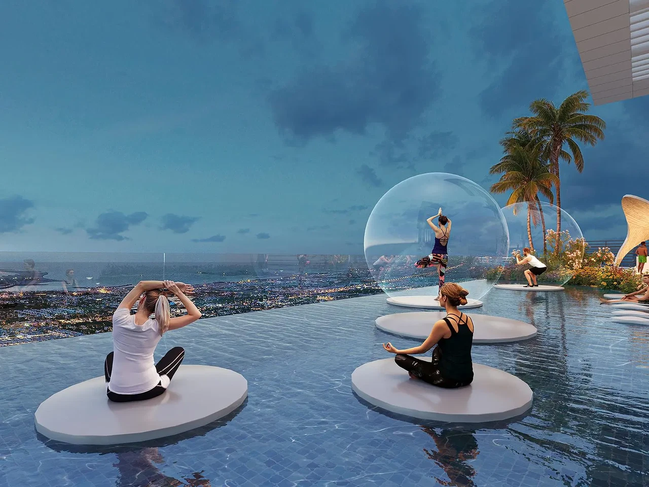 RETREAT POOL: Escape the city's hustle and unwind in a serene oasis with soothing water sounds and lush native flora.